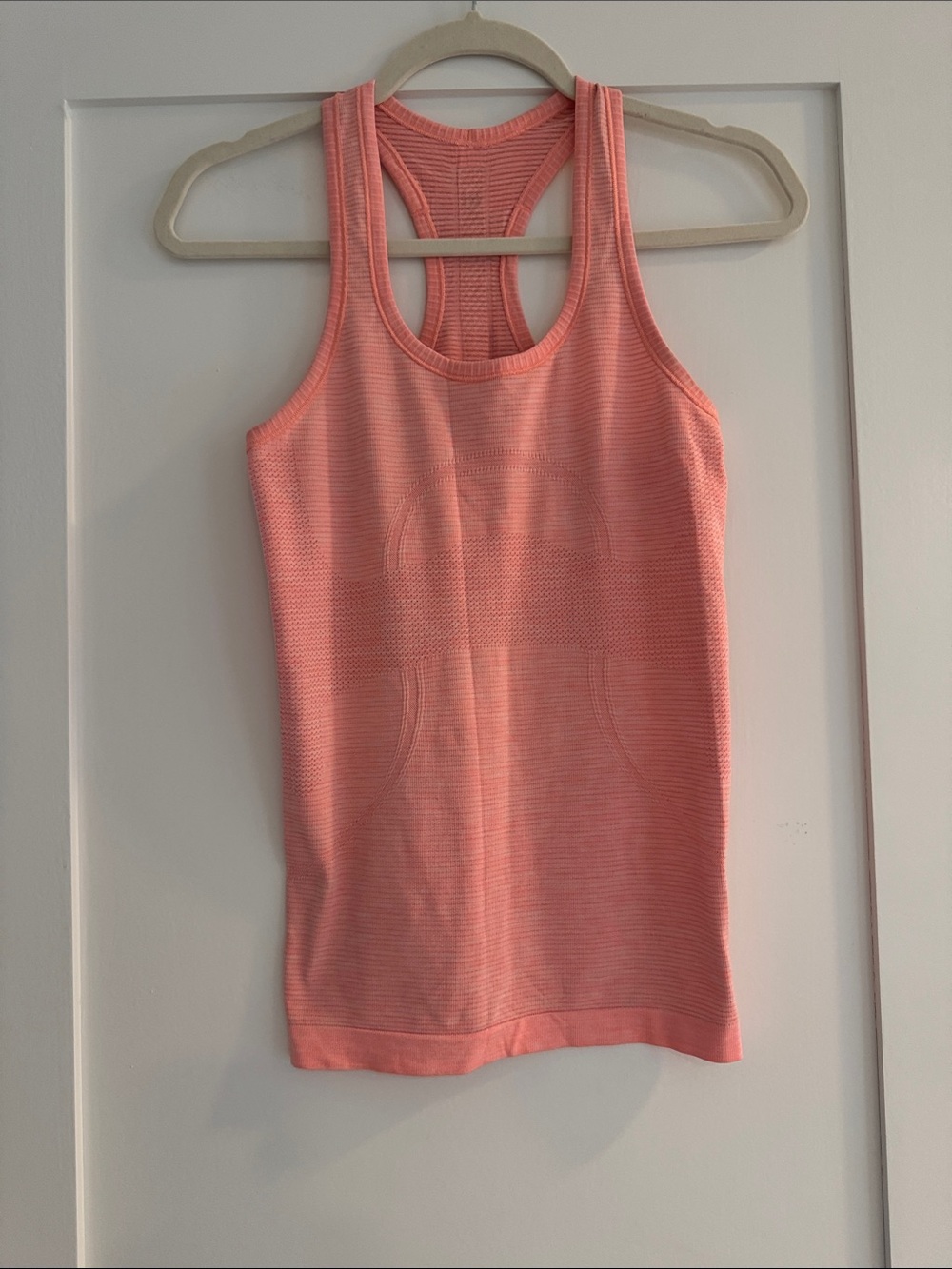 Lululemon Swiftly Racerback Tank Top Hip Length in Heathered Coral Pink | Size 4 - Picture 1 of 7
